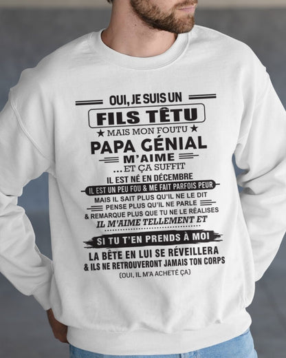 DÉCEMBRE - Oui, je suis un garçon têtu – T-shirt | Cadeau d’anniversaire de papa pour son fils - TLEE12 / fr12 (SKU12-260-12)