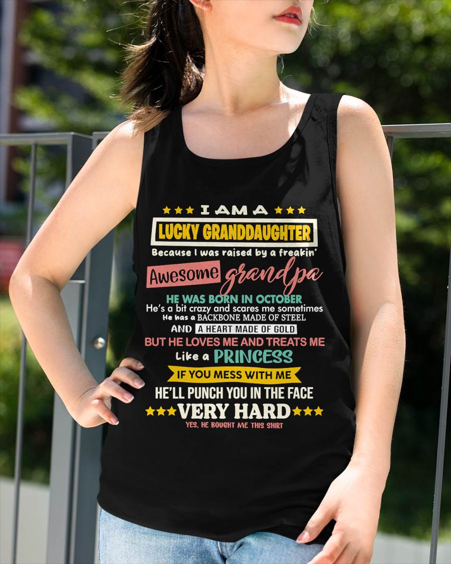 OCTOBER GRANDPA – BLESSED GRANDDAUGHTER RAISED BY AN AMAZING GRANDPA - FROM GRANDPA - TLEE10 (SKU2603-273-10)