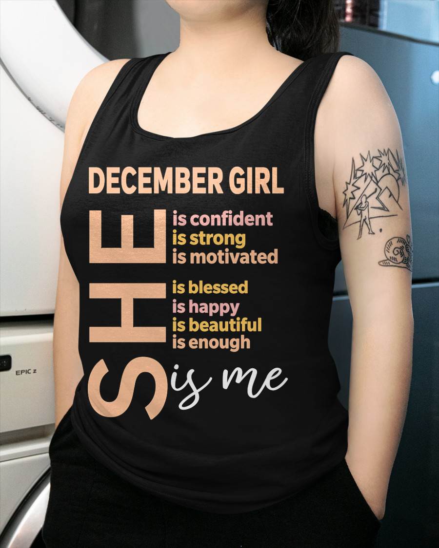 DECEMBER GIRL - SELF LOVE TYPOGRAPHY - FOR WOMEN - TLEE12 (SKU2606-255-12)