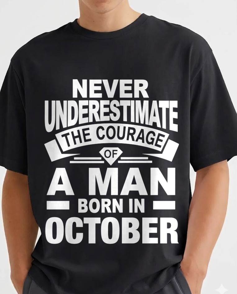 OCTOBER BORN MAN : COURAGE STRENGTH & PRIDE - FOR MAN - TLEE10 (SKU2606-126-10)