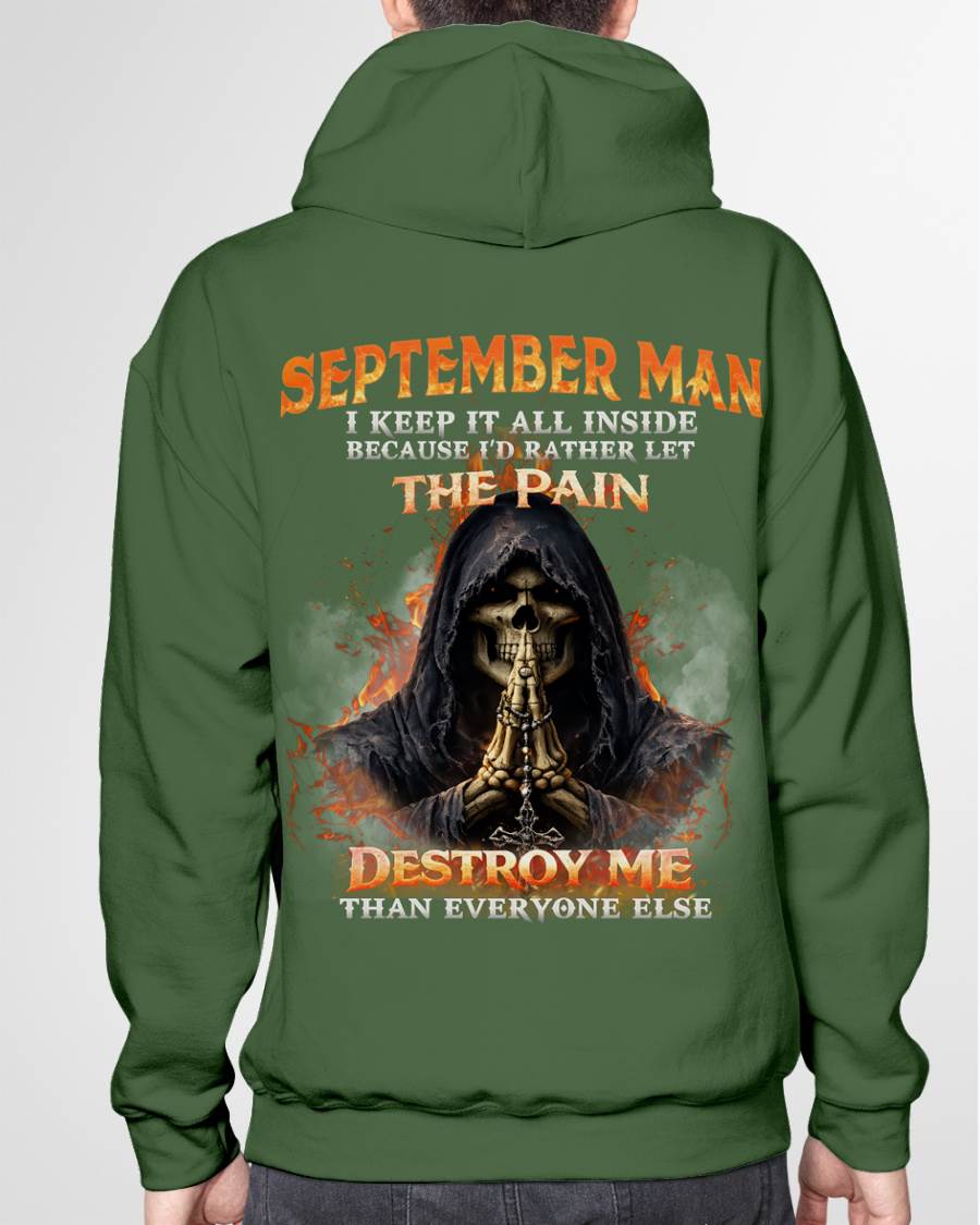 SEPTEMBER MAN SKULL SHIRT – I KEEP IT ALL INSIDE DARK GOTHIC T-SHIRT - FOR MAN - TLEE09 (SKU2604-136-09)