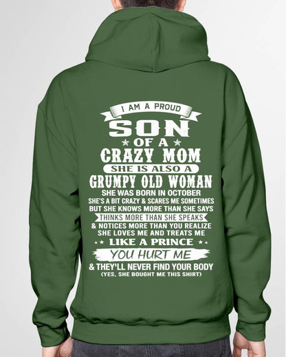 OCTOBER - PROUD SON OF A CRAZY MOM - FROM MOM - TLEE10 (SKU2606-127-10)