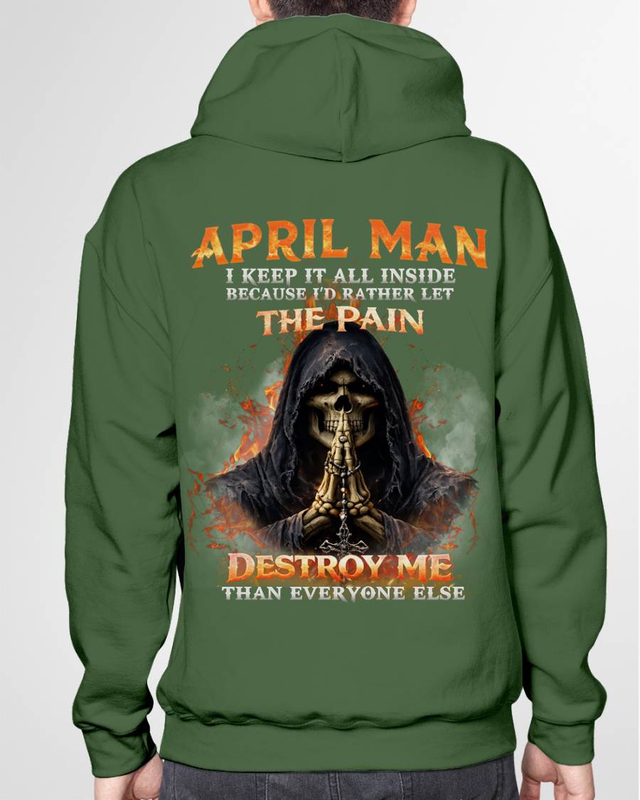APRIL MAN SKULL SHIRT – I KEEP IT ALL INSIDE DARK GOTHIC T-SHIRT - FOR MAN - TLEE04 (SKU2604-136-04)