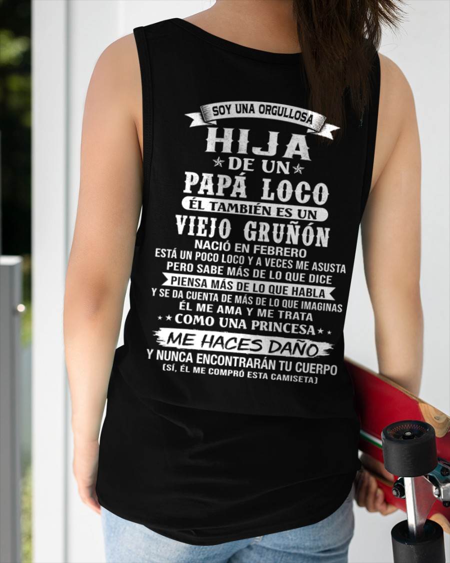 FEBRERO / HIJA DE UN PAPÁ LOCO SHIRT - REGALO DE PAPÁ  - TLEE02 (SKU2606-229-02)