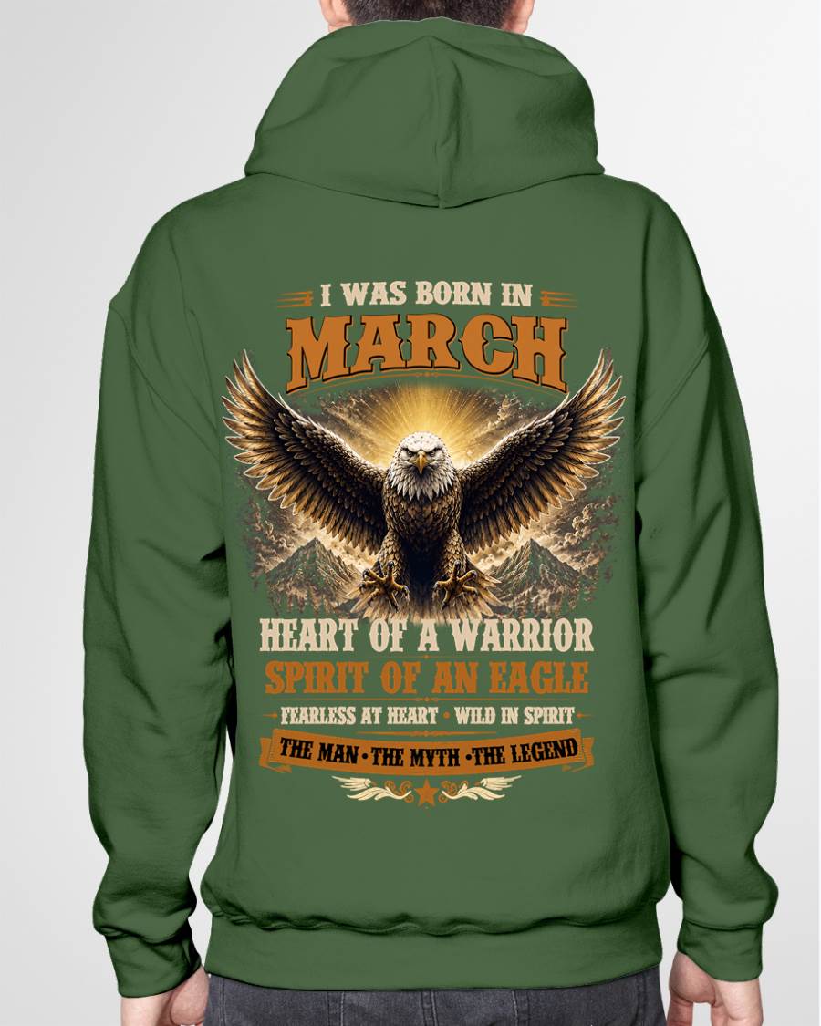 MARCH BORN WARRIOR EAGLE SHIRT DESIGN - FOR MAN - TLEE03 (SKU2605-225-03)