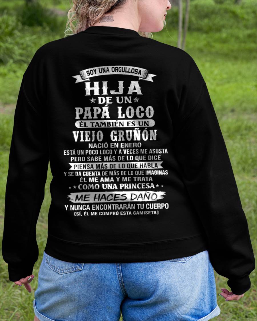 ENERO / HIJA DE UN PAPÁ LOCO SHIRT - REGALO DE PAPÁ  - TLEE01 (SKU2606-229-01)