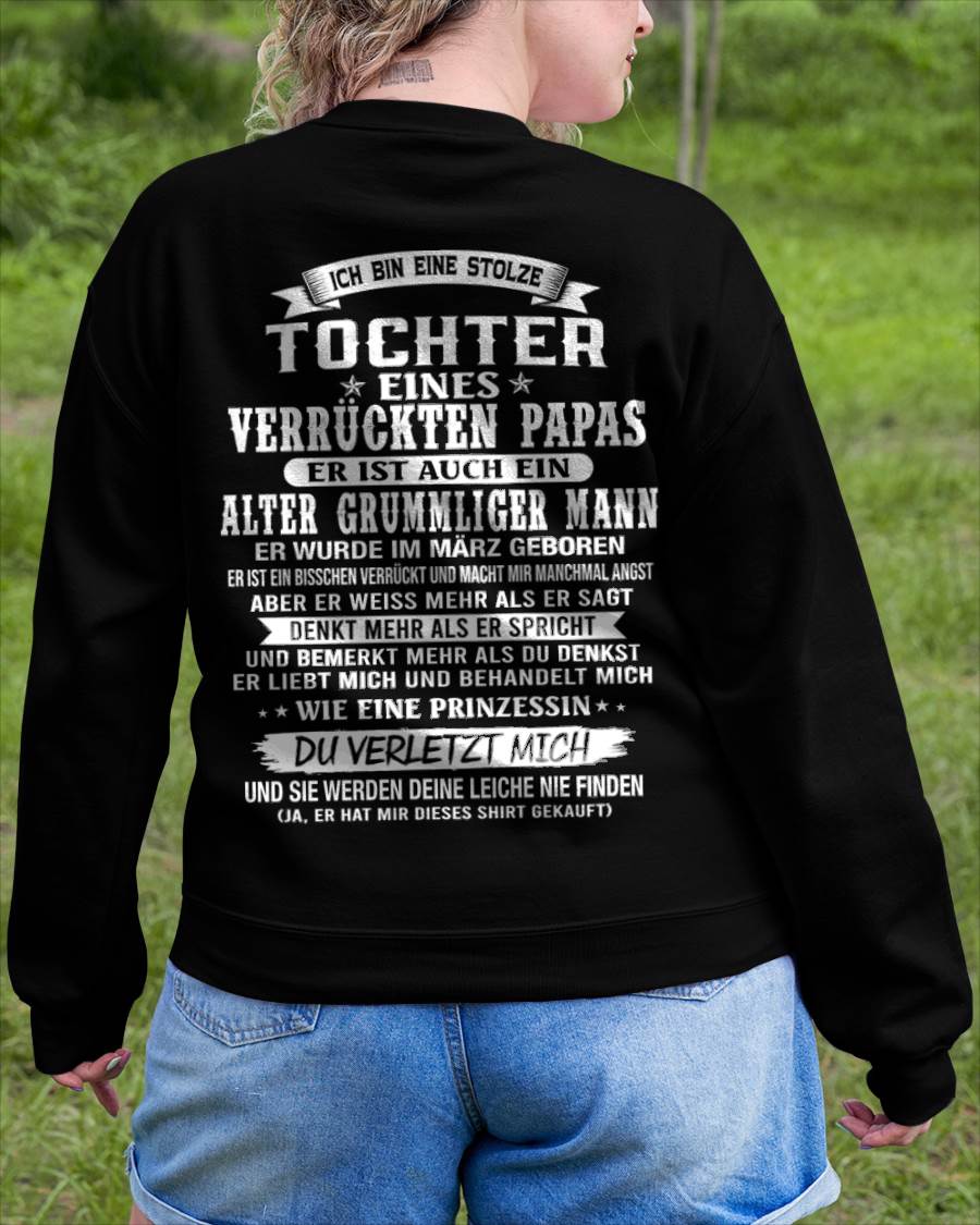 MÄRZ / TOCHTER EINES VERRÜCKTEN PAPAS SHIRT - GESCHENK VOM PAPA  - TLEE03 (SKU2606-230-03)
