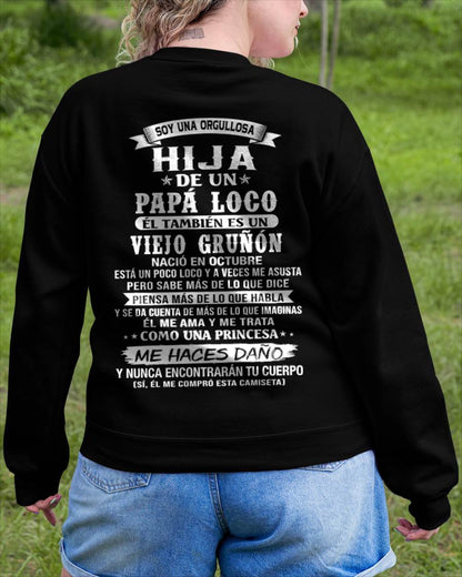 OCTUBRE / HIJA DE UN PAPÁ LOCO SHIRT - REGALO DE PAPÁ  - TLEE10 (SKU2606-229-10)