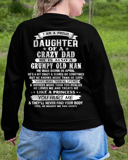 APRIL - PROUD DAUGHTER OF A CRAZY DAD - FROM DAD - TLEE04 (SKU2606-70-04)