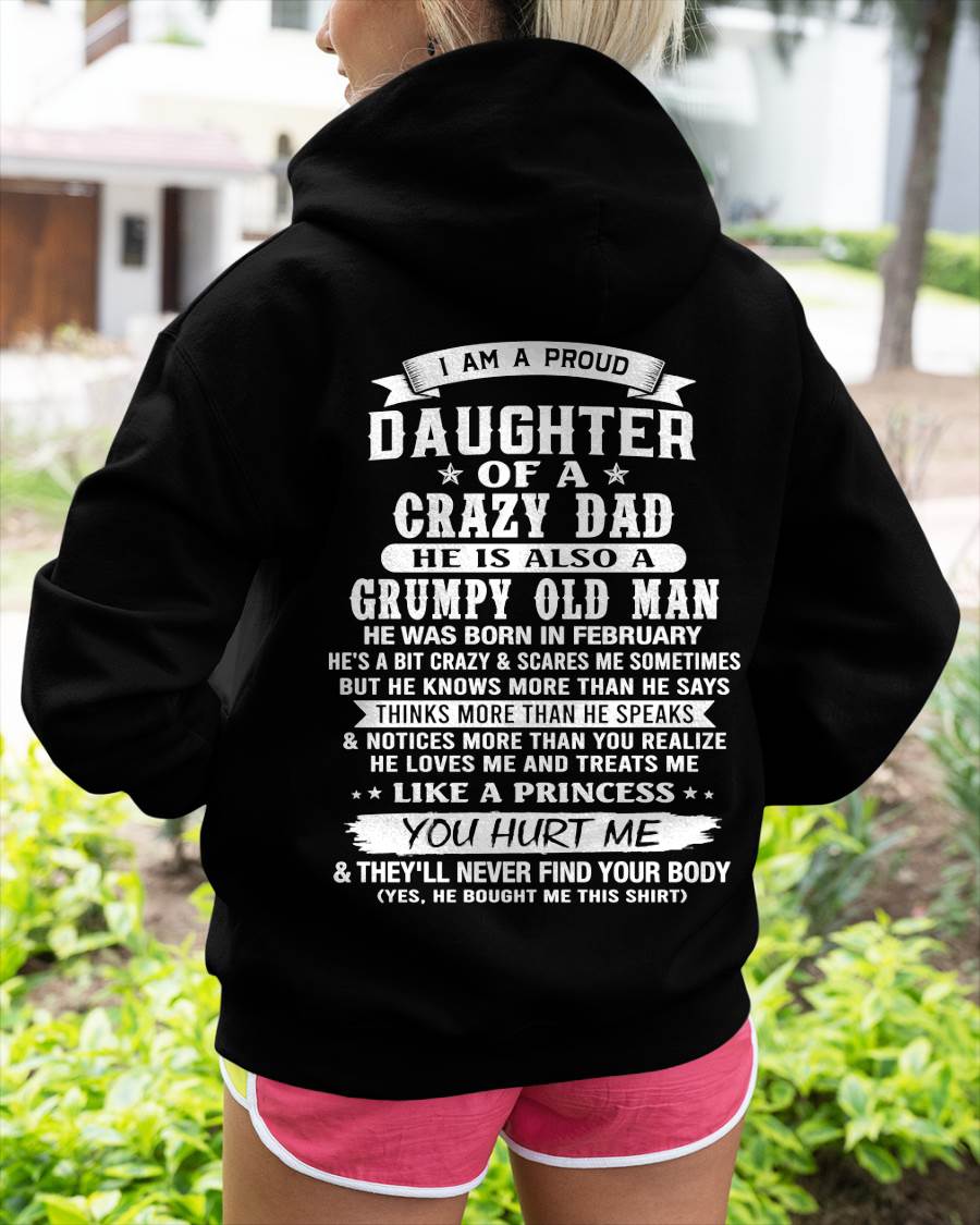 FEBRUARY - PROUD DAUGHTER OF A CRAZY DAD - FROM DAD - TLEE02 (SKU2606-70-02)