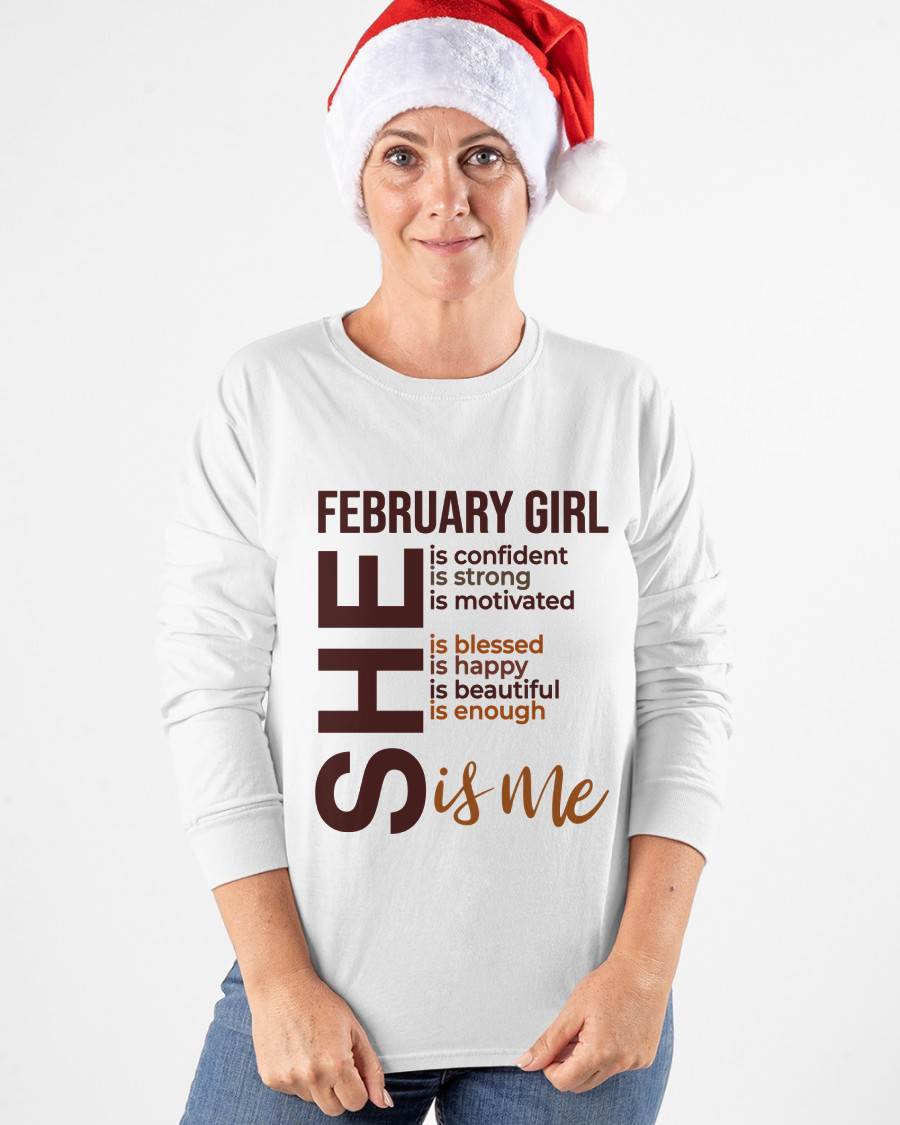 FEBRUARY BORN GIRL – CONFIDENT & STRONG - FOR WOMEN - TLEE02 (SKU2605-04-02)