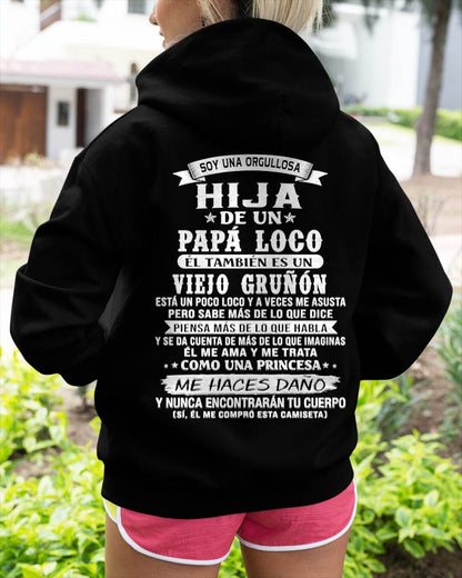 HIJA DE UN PAPÁ LOCO SHIRT - REGALO DE PAPÁ  - TLEE00 (SKU2606-229-00)