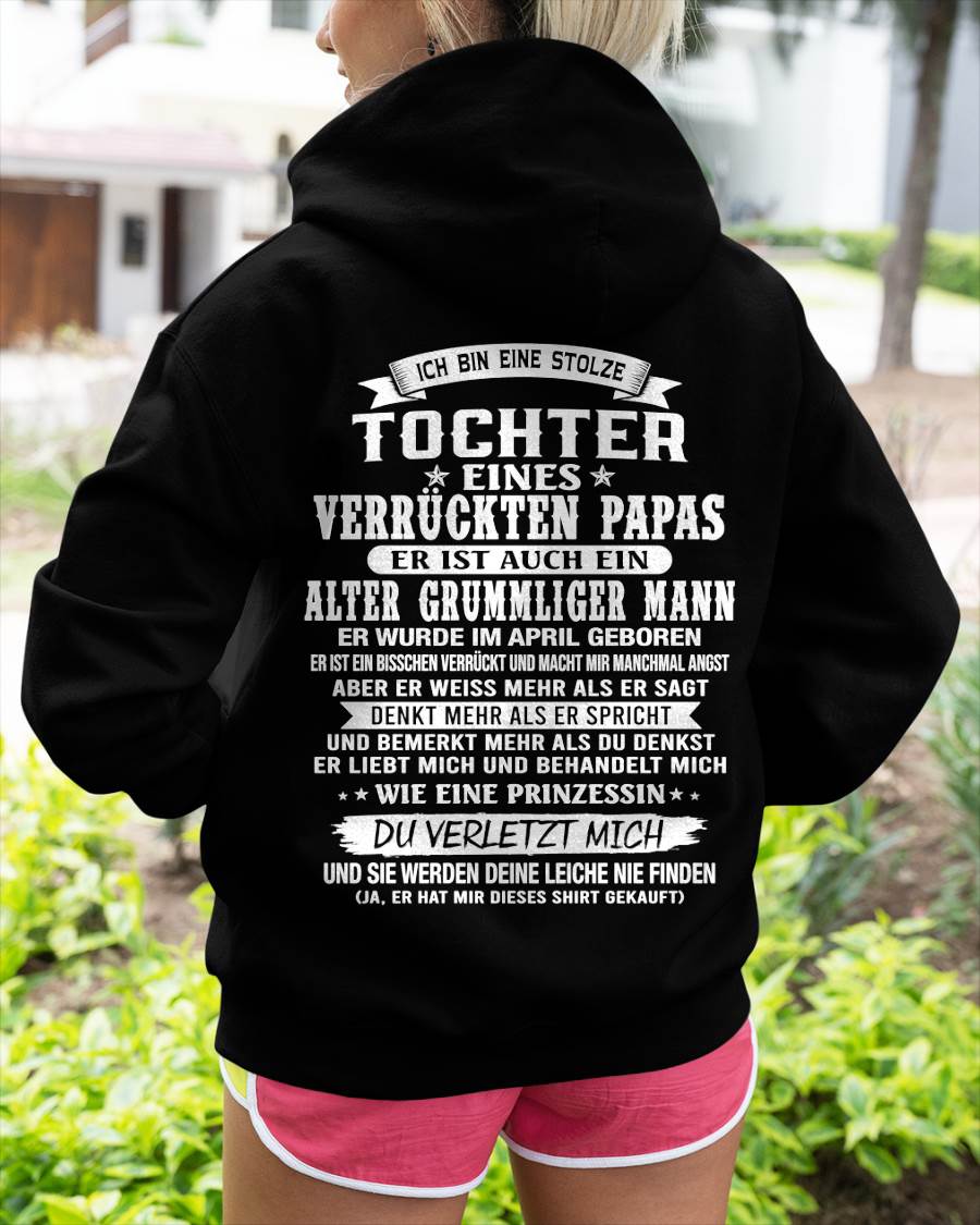 APRIL / TOCHTER EINES VERRÜCKTEN PAPAS SHIRT - GESCHENK VOM PAPA  - TLEE04 (SKU2606-230-04)