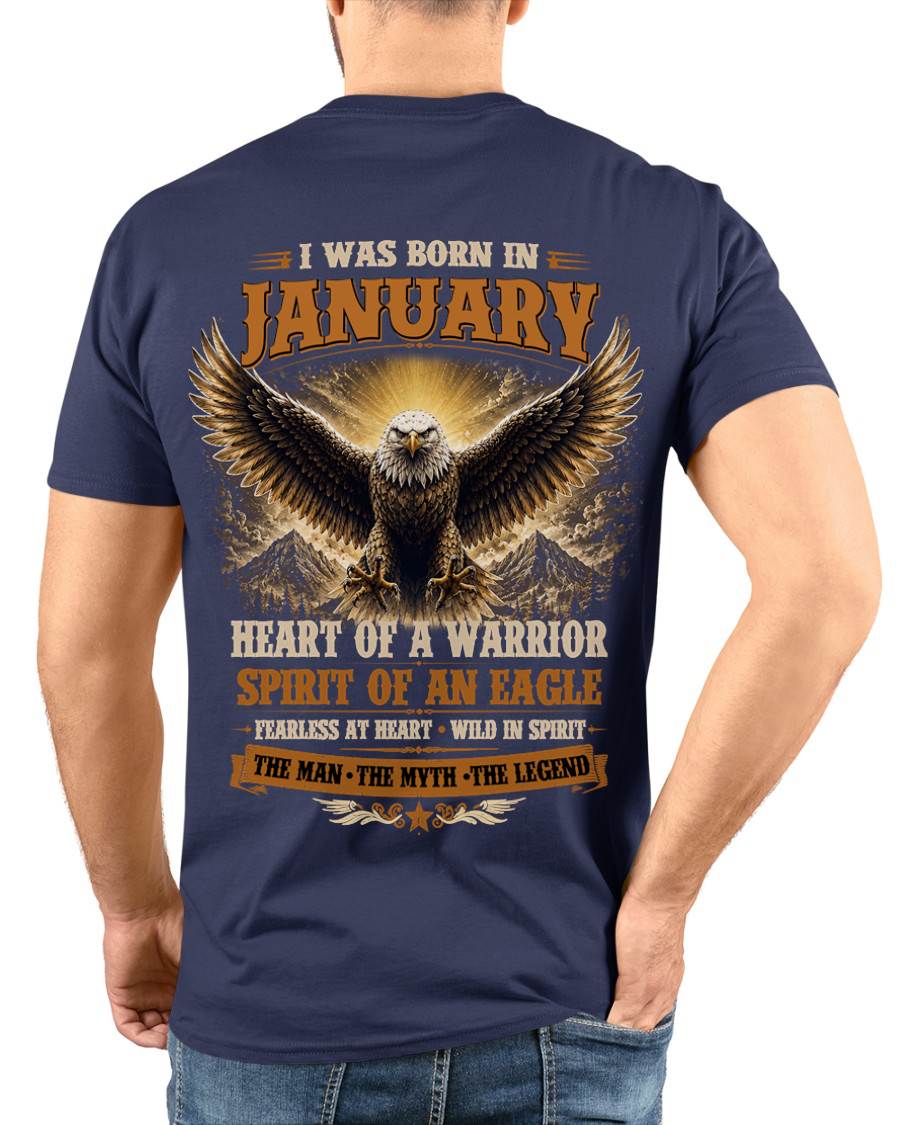 JANUARY BORN WARRIOR EAGLE SHIRT DESIGN - FOR MAN - TLEE01 (SKU2605-225-01)