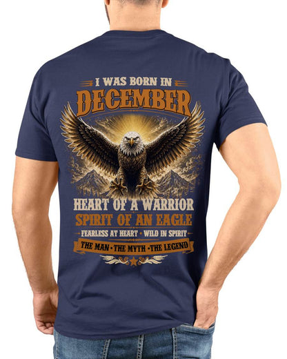 DECEMBER BORN WARRIOR EAGLE SHIRT DESIGN - FOR MAN - TLEE12 (SKU2605-225-12)