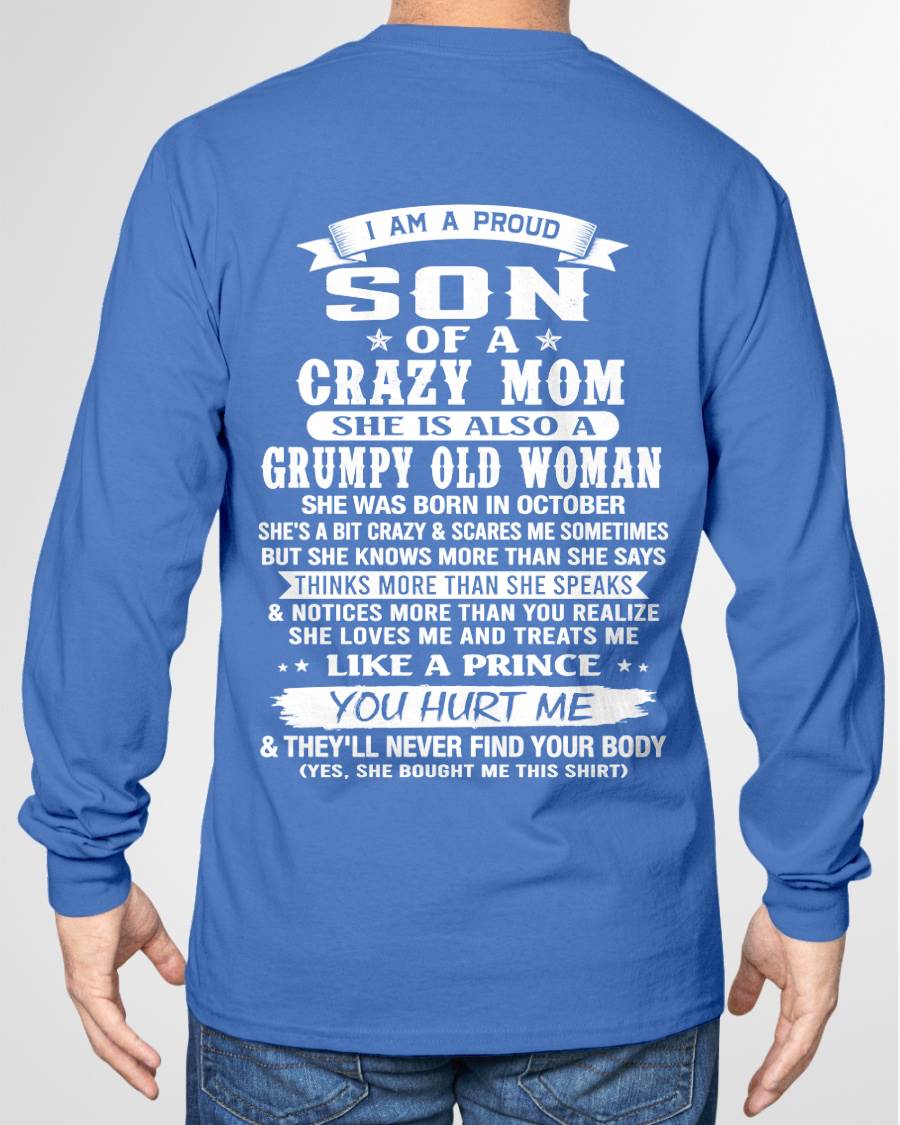 OCTOBER - PROUD SON OF A CRAZY MOM - FROM MOM - TLEE10 (SKU2606-127-10)