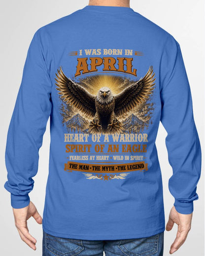 APRIL BORN WARRIOR EAGLE SHIRT DESIGN - FOR MAN - TLEE04 (SKU2605-225-04)