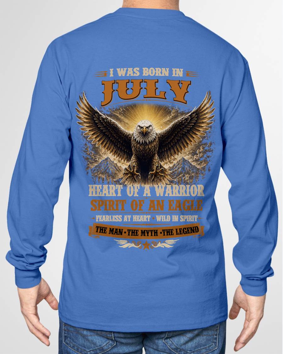 JULY BORN WARRIOR EAGLE SHIRT DESIGN - FOR MAN - TLEE07 (SKU2605-225-07)