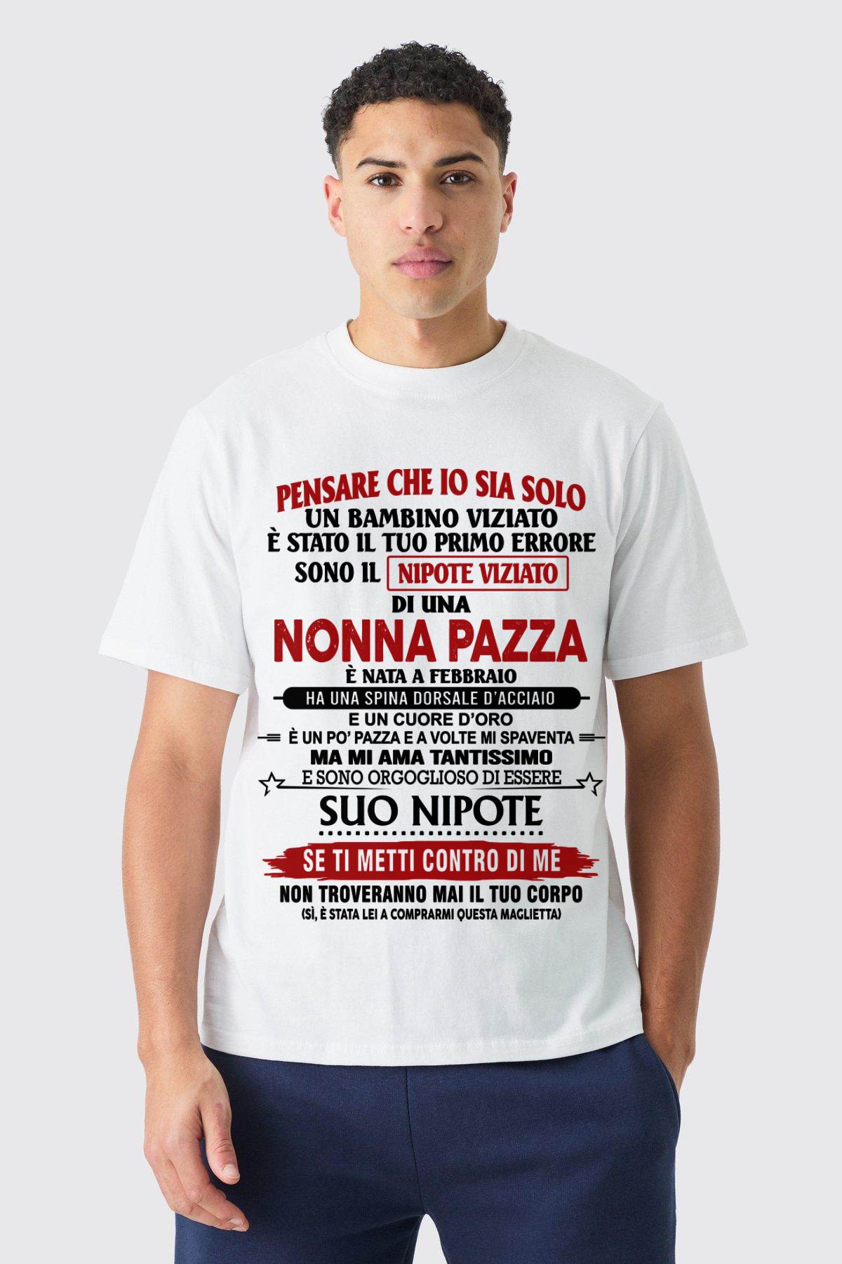 NONNA PAZZA NATA A FEBBRAIO – NIPOTE VIZIATO – DALLA NONNA - TLEE02 (SKU2605-334-02)