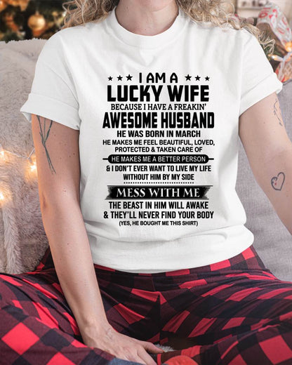 MARCH BORN HUSBAND'S LUCKY WIFE - FROM HUSBAND - TLEE03 (SKU2605-97-03)