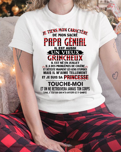 JUILLET / FILLE À PAPA GÂTÉE ET FIÈRE - CADEAU DE PAPA - TLEE07 (SKU2605-355-07)