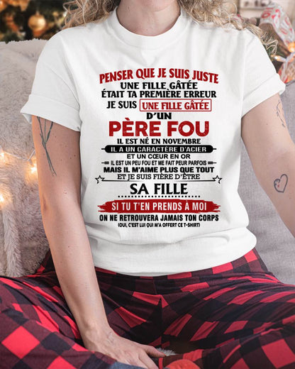 NOVEMBRE / PAPA FOU, FILLE GÂTÉE - CADEAU DE PAPA - TLEE11 (SKU2605-354-11)