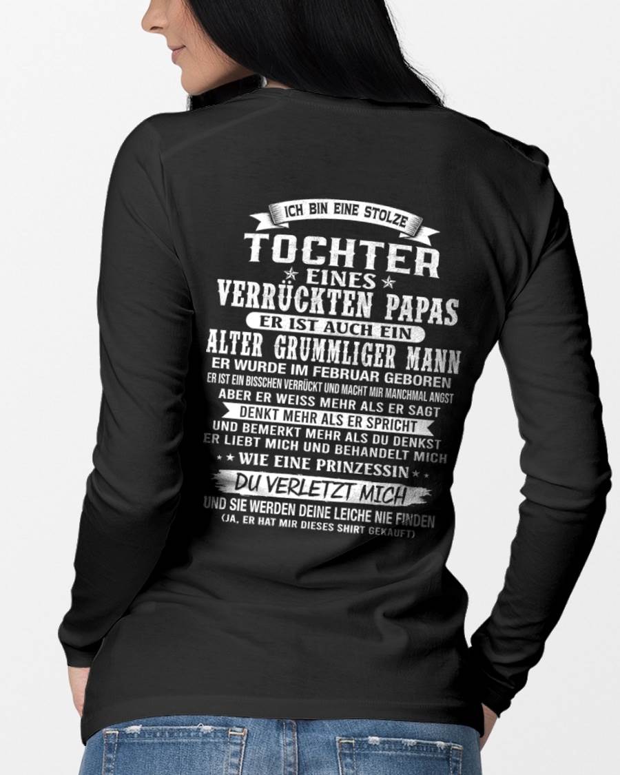 FEBRUAR / TOCHTER EINES VERRÜCKTEN PAPAS SHIRT - GESCHENK VOM PAPA  - TLEE02 (SKU2606-230-02)