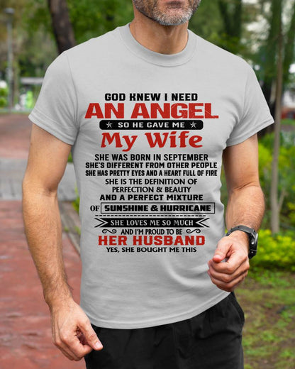 SEPTEMBER - GOD KNEW I NEEDED AN ANGEL SO HE GAVE ME MY WIFE - FROM WIFE - TLEE09 (SKU26T-01-54-09)