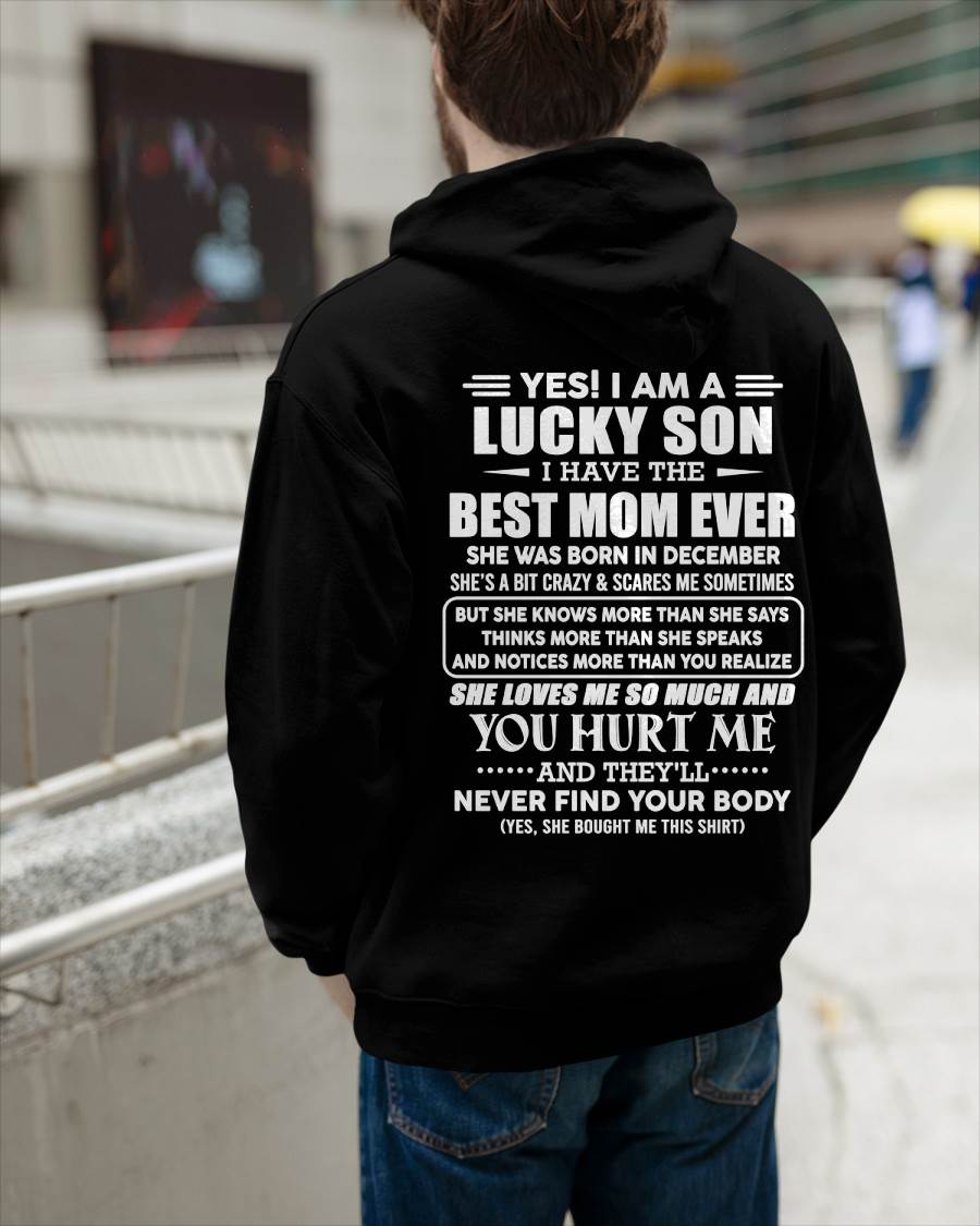 DECEMBER - YES! I AM A LUCKY SON I HAVE THE BEST MOM EVER - FROM MOM - TLEE12 (SKU2603-145-12)