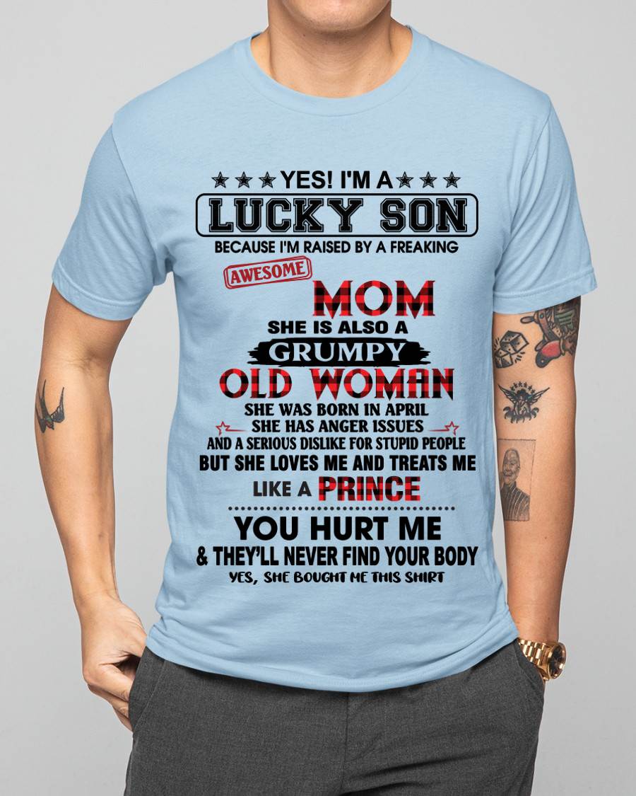 APRIL - LUCKY SON – PROUD TO BE RAISED BY AN AWESOME MOM - FROM MOM - TLEE04 (SKU2603-106-04)