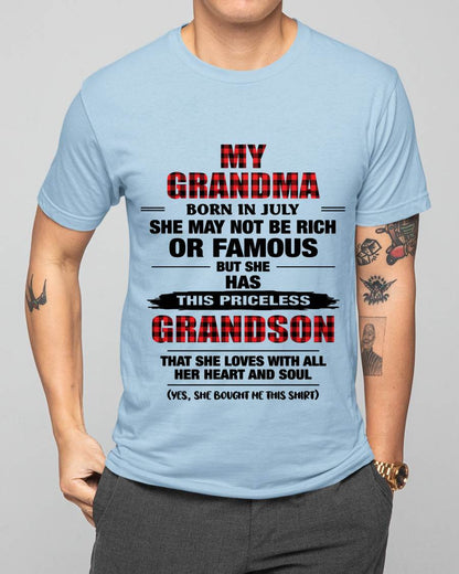JULY GRANDMA LOVES ME – PRICELESS GRANDSON GIFT- FROM GRANDMA - TLEE07 (SKU2604-260-07)