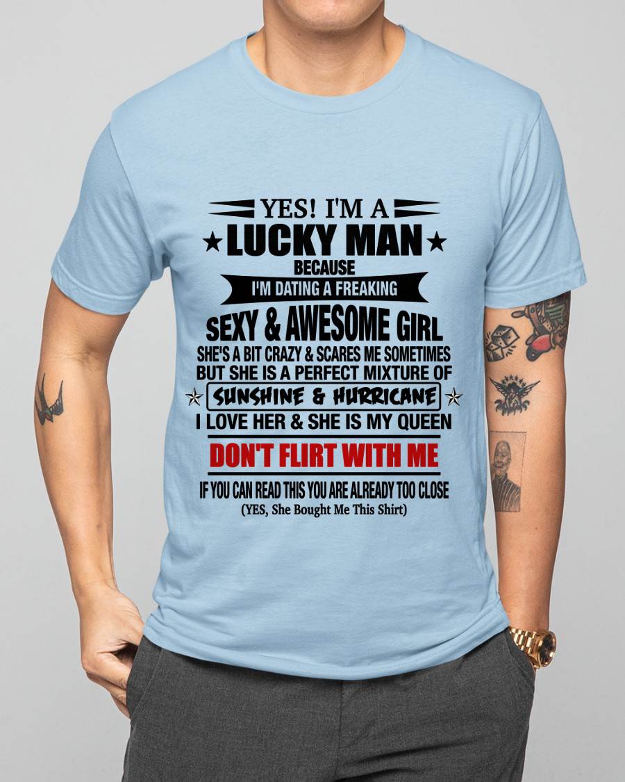 LUCKY MAN WITH AN AMAZING GIRLFRIEND TEE - FROM GF - TLEE00 (SKU2605-98-00)