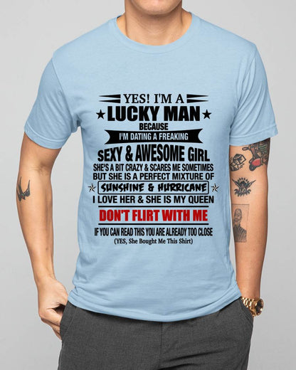 LUCKY MAN WITH AN AMAZING GIRLFRIEND TEE - FROM GF - TLEE00 (SKU2605-98-00)