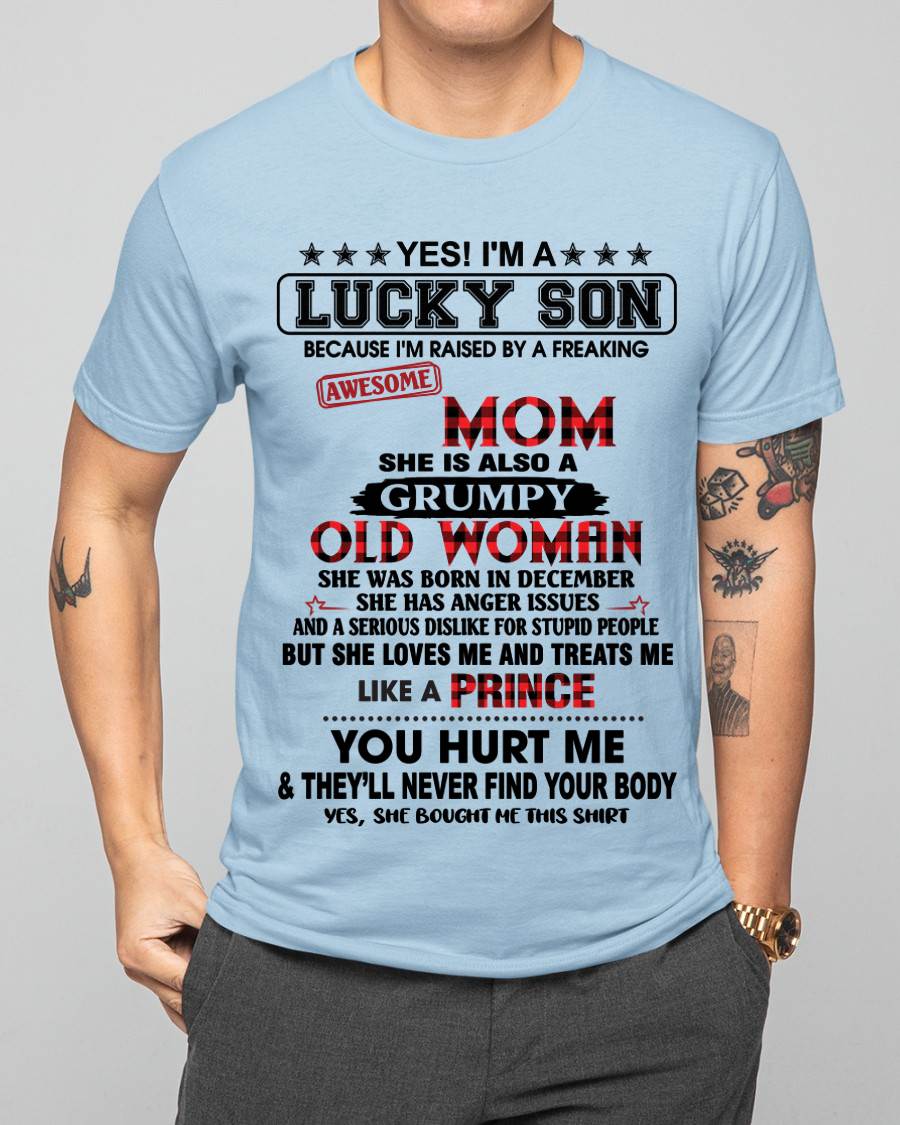 DECEMBER - LUCKY SON – PROUD TO BE RAISED BY AN AWESOME MOM - FROM MOM - TLEE12 (SKU2603-106-12)