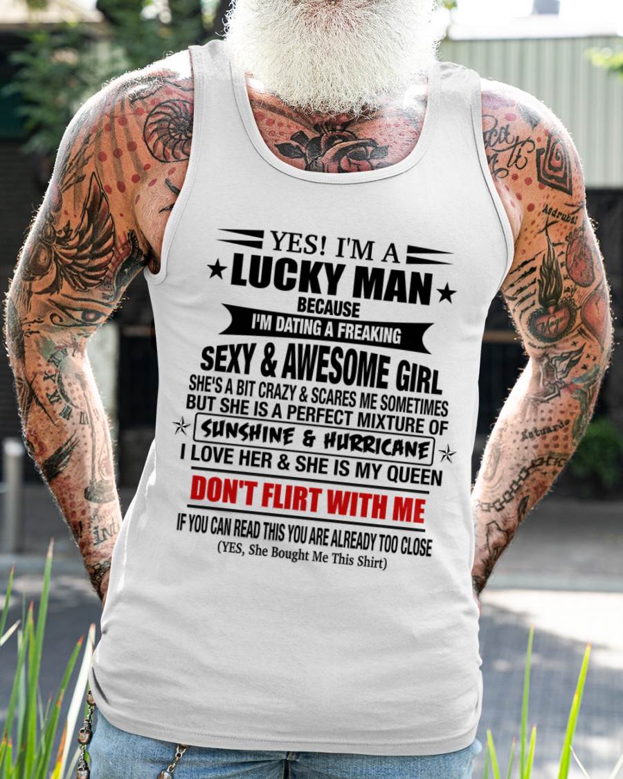 LUCKY MAN WITH AN AMAZING GIRLFRIEND TEE - FROM GF - TLEE00 (SKU2605-98-00)