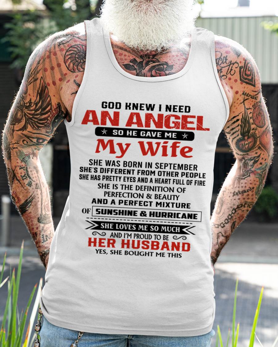 SEPTEMBER - GOD KNEW I NEEDED AN ANGEL SO HE GAVE ME MY WIFE - FROM WIFE - TLEE09 (SKU26T-01-54-09)