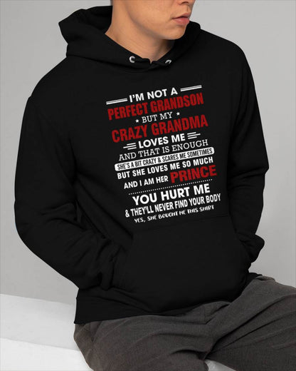 NOT A PERFECT GRANDSON, BUT LOVED BY MY CRAZY GRANDMA - FROM GRANDMA - TLEE00 (SKU2603-187-00)