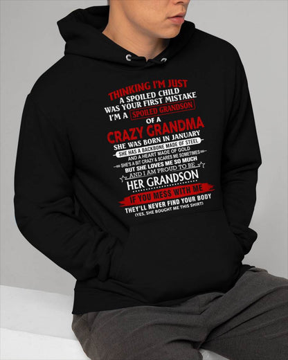 JANUARY- THINK I'M SPOILED? WRONG—I'M A CRAZY GRANDMA’S GRANDSON - FROM GRANDMA - TLEE01 (SKU2603-186-01)