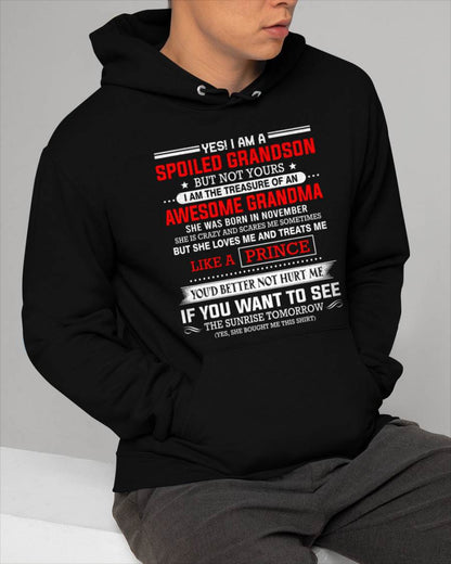 NOVEMBER - SPOILED GRANDSON BUT NOT YOURS – PROUD TREASURE OF AN AWESOME GRANDMA - FROM GRANDMA - TLEE11 (SKU2604-186-11)