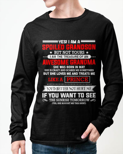 MAY - SPOILED GRANDSON BUT NOT YOURS – PROUD TREASURE OF AN AWESOME GRANDMA - FROM GRANDMA - TLEE05 (SKU2604-186-05)