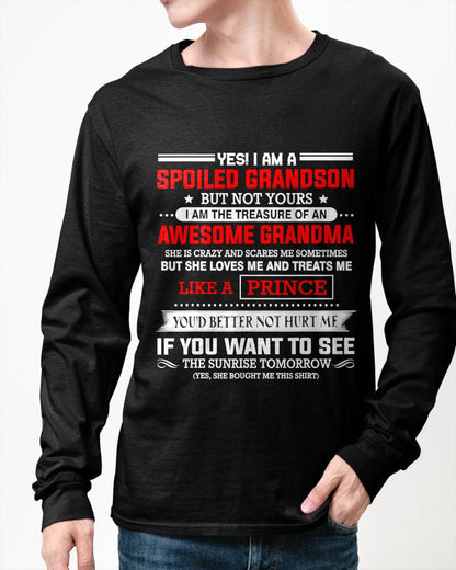 SPOILED GRANDSON BUT NOT YOURS – PROUD TREASURE OF AN AWESOME GRANDMA - FROM GRANDMA - TLEE00 (SKU2604-186-00)