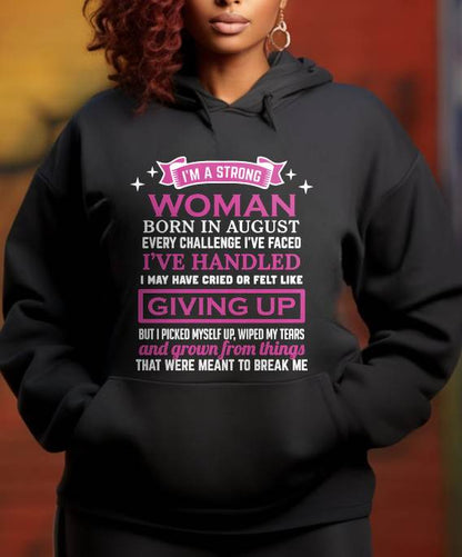 AUGUST – I’M A STRONG WOMAN – I FALL, I CRY, BUT I NEVER GIVE UP - FOR WOMEN - TLEE08 (SKU10-66-08)
