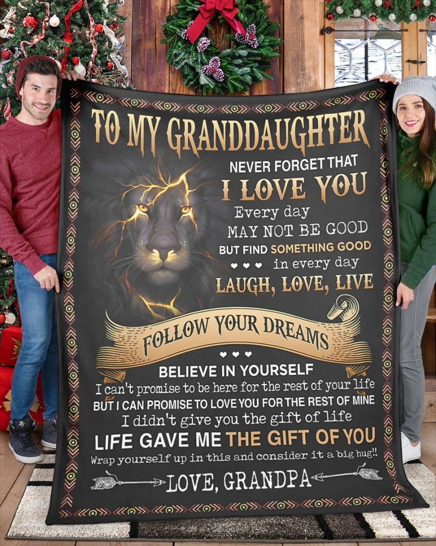 BLANKET FOR GRANDDAUGHTER – COMFORT & WARMTH GIFT FROM GRANDPA  Sherpa Fleece Quilt Blanket NTTD00 (SKUB09-44)