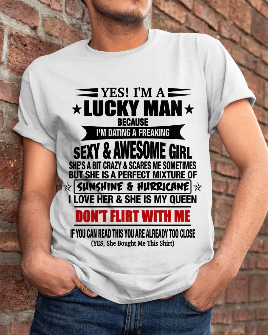 LUCKY MAN WITH AN AMAZING GIRLFRIEND TEE - FROM GF - TLEE00 (SKU2605-98-00)