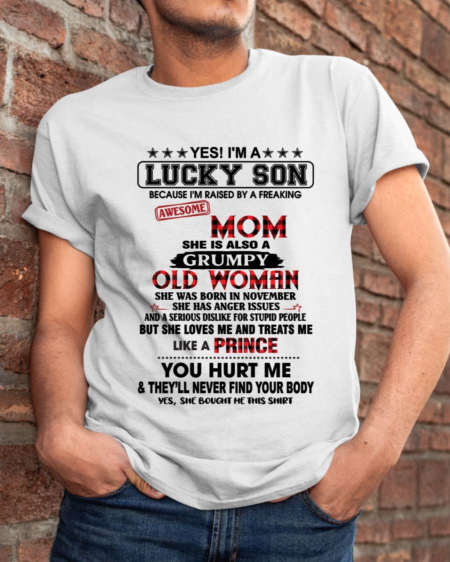 NOVEMBER - LUCKY SON – PROUD TO BE RAISED BY AN AWESOME MOM - FROM MOM - TLEE11 (SKU2603-106-11)