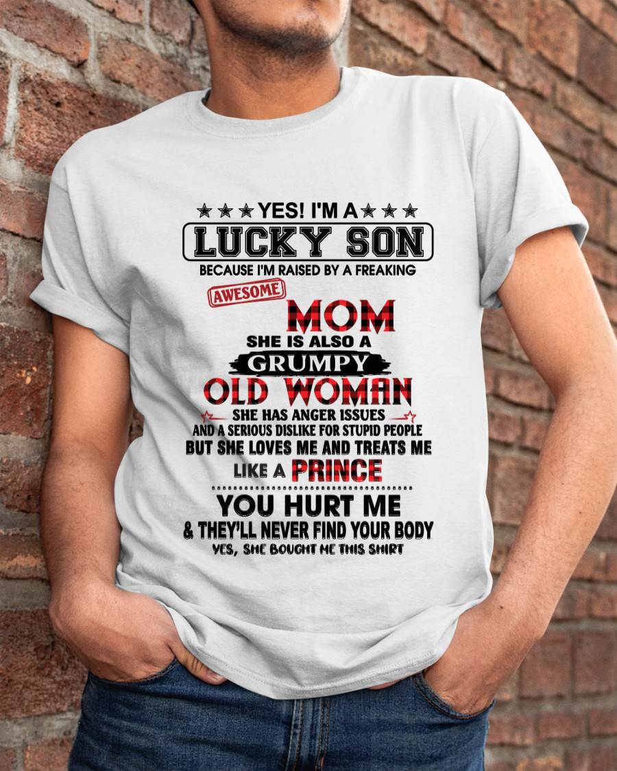 LUCKY SON – PROUD TO BE RAISED BY AN AWESOME MOM - FROM MOM - TLEE00 (SKU2603-106-00)