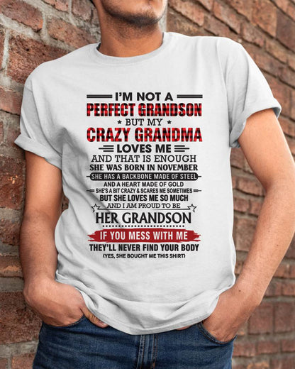 NOVEMBER - I’M NOT PERFECT, BUT MY CRAZY GRANDMA LOVES ME - FROM GRANDMA - TLEE11 (SKU26T-01131-11)