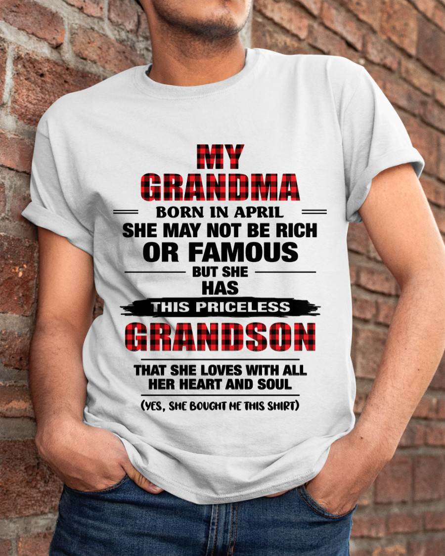 APRIL GRANDMA LOVES ME – PRICELESS GRANDSON GIFT- FROM GRANDMA - TLEE04 (SKU2604-260-04)