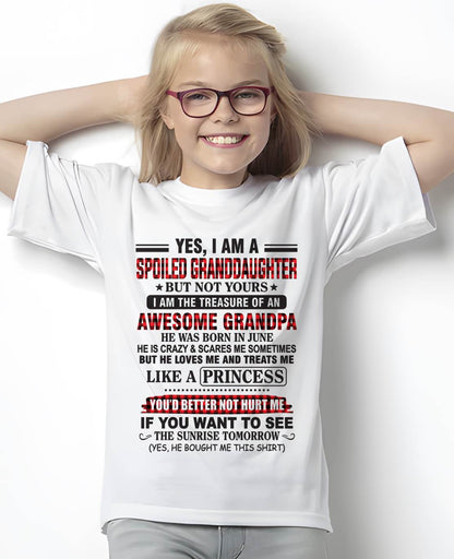 JUNE - YES, I AM A SPOILED GRANDDAUGHTER – TREASURE OF AN AWESOME GRANDPA - FROM GRANDPA - TLEE06 (SKU2602-205-06)