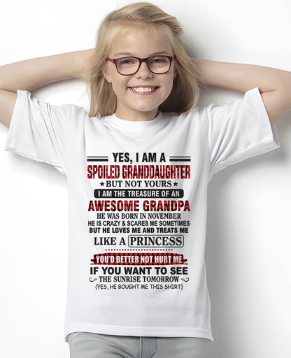 NOVEMBER - YES, I AM A SPOILED GRANDDAUGHTER – TREASURE OF AN AWESOME GRANDPA - FROM GRANDPA - TLEE11 (SKU2602-205-11)